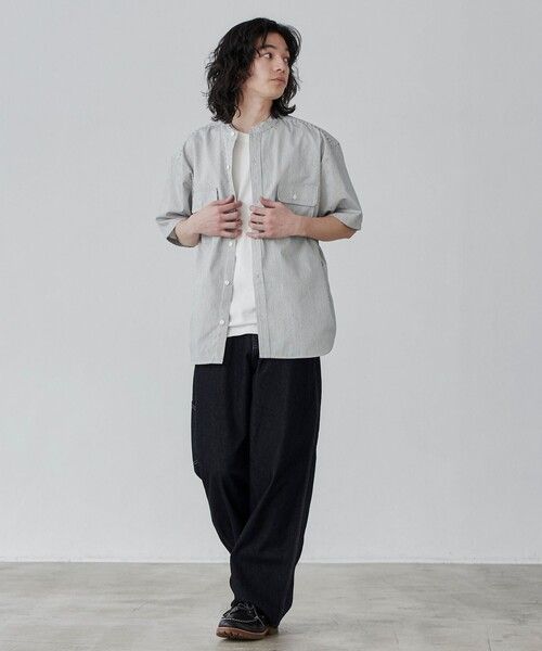 SMITH'S(スミス)の「SMITHS(スミス)別注バンドカラーワークシャツ(シャツ/ブラウス・メンズ・ブラック/その他1・XL/L/M/S)」の14枚目の写真