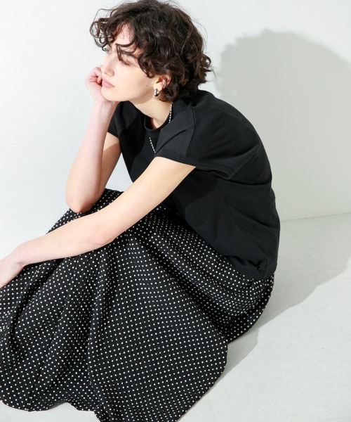 URBAN RESEARCH Sonny Label（アーバンリサーチサニーレーベル）の「『UR TECH ひやサラクール』フレンチスリーブTシャツ（Tシャツ/カットソー・レディース・ピンク/ライトベージュ/ブラック/オフホワイト・FREE）」の13枚目の写真