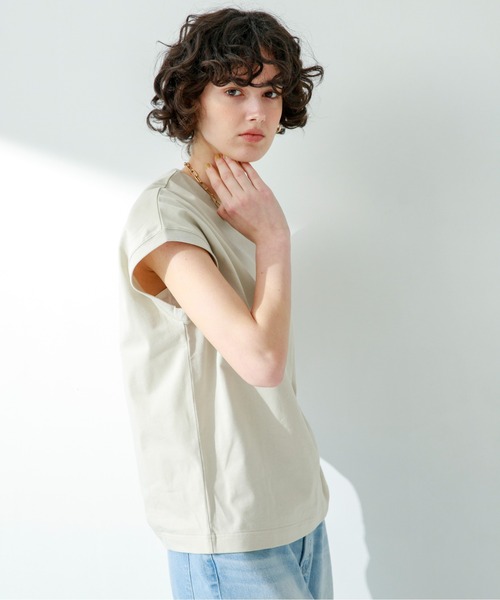 URBAN RESEARCH Sonny Label（アーバンリサーチサニーレーベル）の「『UR TECH ひやサラクール』フレンチスリーブTシャツ（Tシャツ/カットソー・レディース・ピンク/ライトベージュ/ブラック/オフホワイト・FREE）」の22枚目の写真