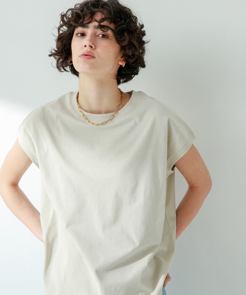 URBAN RESEARCH Sonny Label（アーバンリサーチサニーレーベル）の「『UR TECH ひやサラクール』フレンチスリーブTシャツ（Tシャツ/カットソー・レディース・ピンク/ライトベージュ/ブラック/オフホワイト・FREE）」の20枚目の写真