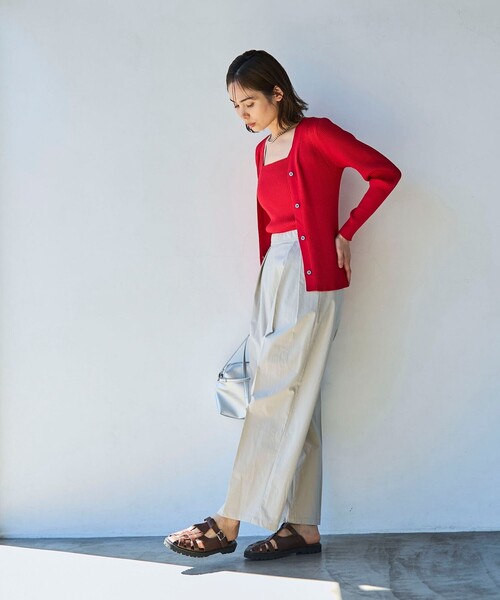 coen(コーエン)の「【RONEL】ナイロンタックワイドパンツ(その他パンツ・レディース・ライトグレー/オリーブ/ネイビー・L/M/S)」の9枚目の写真