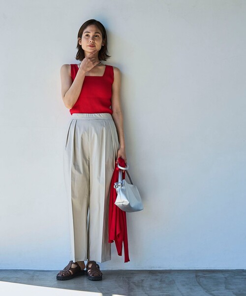 coen(コーエン)の「【RONEL】ナイロンタックワイドパンツ(その他パンツ・レディース・ライトグレー/オリーブ/ネイビー・L/M/S)」の10枚目の写真