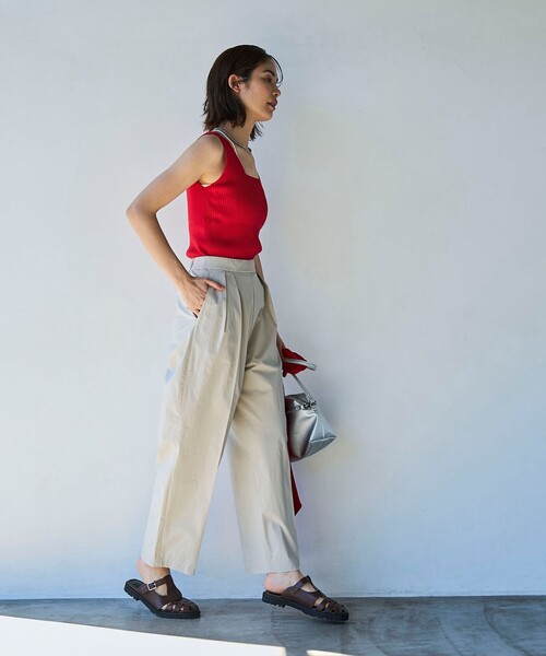 coen(コーエン)の「【RONEL】ナイロンタックワイドパンツ(その他パンツ・レディース・ライトグレー/オリーブ/ネイビー・L/M/S)」の12枚目の写真