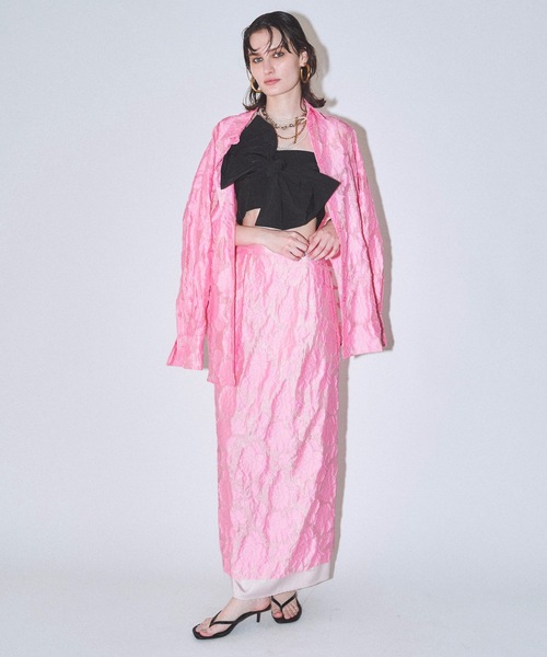 yae（ヤエ）の「Flower jacqard shirts/フラワージャガードシャツ