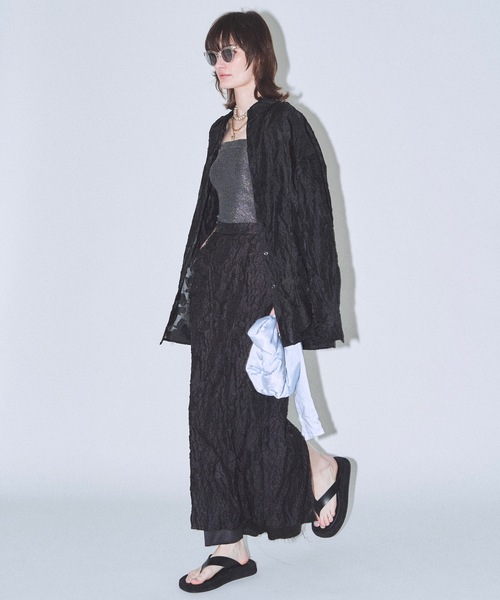 yae（ヤエ）の「Flower jacqard shirts/フラワージャガードシャツ（シャツ/ブラウス・レディース・ベビーピンク/ダークグリーン/ブラック・FREE）」の17枚目の写真