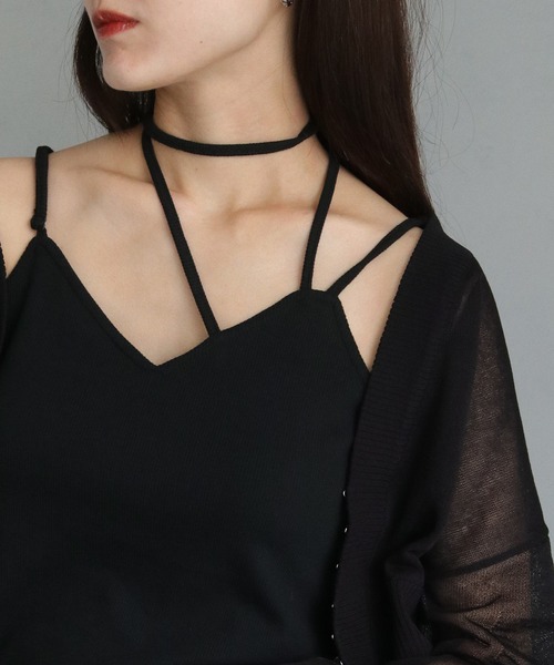 &g'aime（アンジェム）の「【&g’aime】ストラップリボンカップ付きキャミソール（キャミソール・レディース・ブラック・FREE）」の19枚目の写真