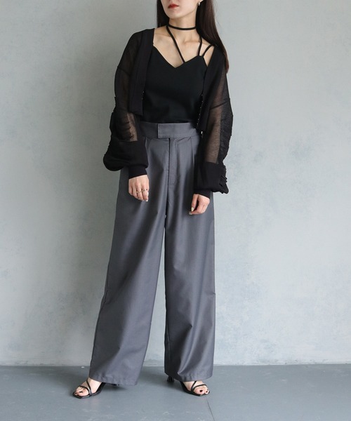 &g'aime（アンジェム）の「【&g’aime】ストラップリボンカップ付きキャミソール（キャミソール・レディース・ブラック・FREE）」の7枚目の写真