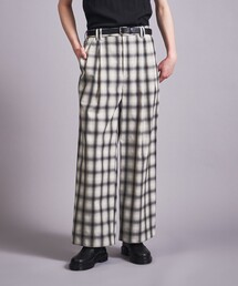 チェック 2P ワイド イージー パンツ