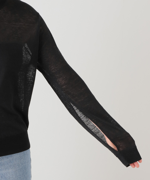 セール】*Sheer Slit Sleeve プルオーバー（ニット/セーター