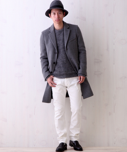 ABAHOUSE（アバハウス）の「プレミアムウール ライトチェスターコート（トレンチコート・メンズ・ベージュ/ブラック/カーキ/グレー・2/3/4）」の12枚目の写真