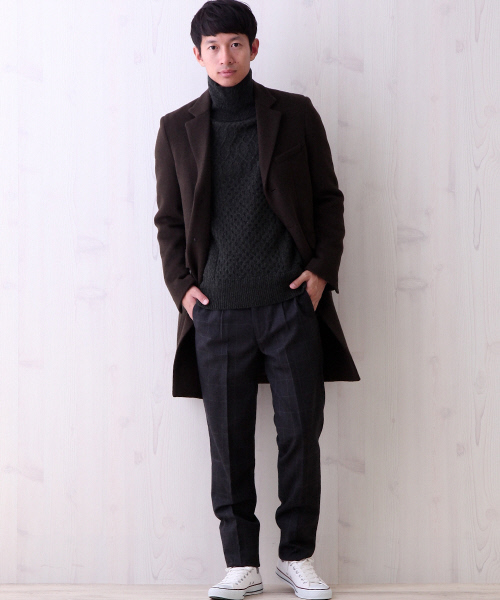 ABAHOUSE（アバハウス）の「プレミアムウール ライトチェスターコート（トレンチコート・メンズ・ベージュ/ブラック/カーキ/グレー・2/3/4）」の13枚目の写真