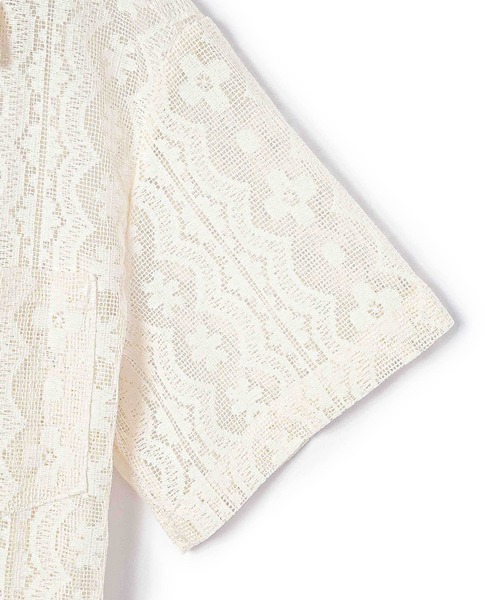 Noen（ノエン）の「レースフラワーパターンオープンシャツ（シャツ/ブラウス・メンズ・ブラック/ホワイト/ブラウン・MEDIUM/X-LARGE/LARGE）」の9枚目の写真