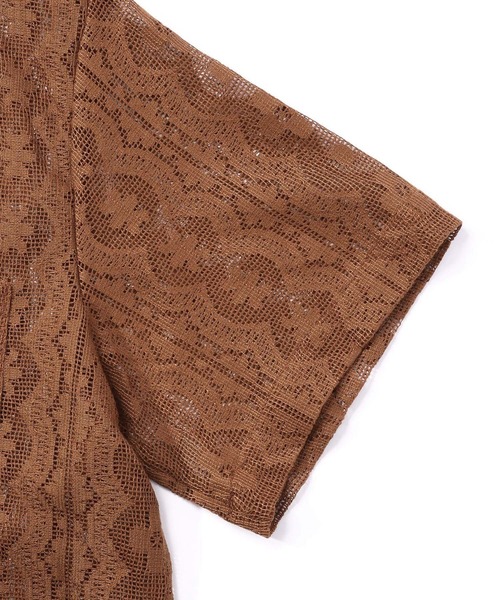 Noen（ノエン）の「レースフラワーパターンオープンシャツ（シャツ/ブラウス・メンズ・ブラック/ホワイト/ブラウン・MEDIUM/X-LARGE/LARGE）」の22枚目の写真