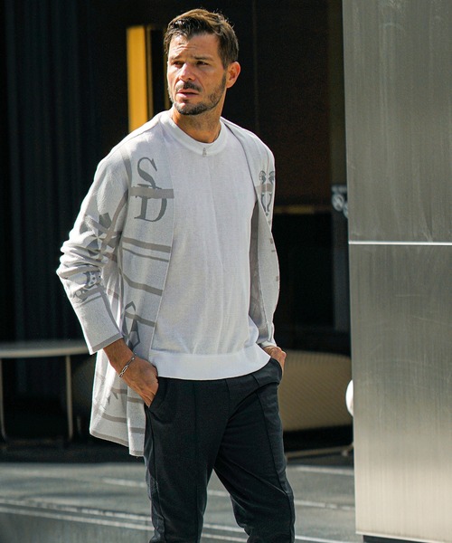 SOMEDIFF（サムディフ）の「【SOMEDIFF】ボタンレスサマーニットカーディガン メンズ（カーディガン/ボレロ・メンズ・ブラック/ホワイト・M/L/XL）」の15枚目の写真