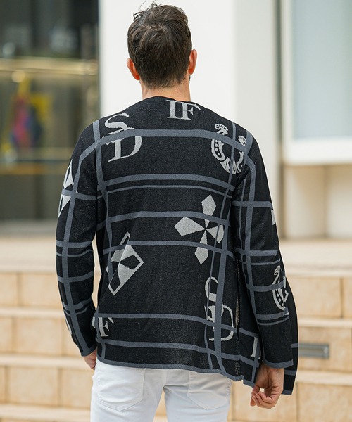 SOMEDIFF（サムディフ）の「【SOMEDIFF】ボタンレスサマーニットカーディガン メンズ（カーディガン/ボレロ・メンズ・ブラック/ホワイト・M/L/XL）」の20枚目の写真