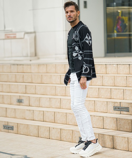 SOMEDIFF（サムディフ）の「【SOMEDIFF】ボタンレスサマーニットカーディガン メンズ（カーディガン/ボレロ・メンズ・ブラック/ホワイト・M/L/XL）」の21枚目の写真