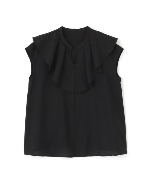 N.(N. Natural Beauty Basic)(エヌエヌナチュラルビューティーベーシック)の「◆◇ドライタッチポプリンフリルカラーブラウス(シャツ/ブラウス・レディース・ブラック/ピンク/ベージュ・MEDIUM)」の9枚目の写真