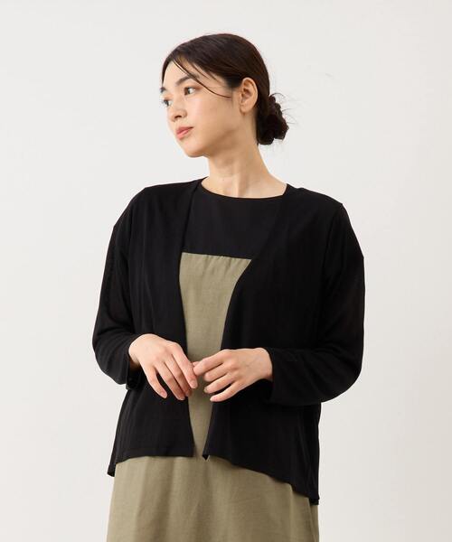 MELROSE claire(メルローズ クレール)の「ヨーク切替カーディガン(カーディガン/ボレロ・レディース・レッド/ブラック/ブルーグリーン/アイボリー・FREE)」の3枚目の写真
