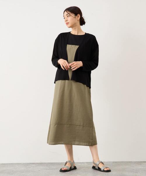 MELROSE claire(メルローズ クレール)の「ヨーク切替カーディガン(カーディガン/ボレロ・レディース・レッド/ブラック/ブルーグリーン/アイボリー・FREE)」の11枚目の写真