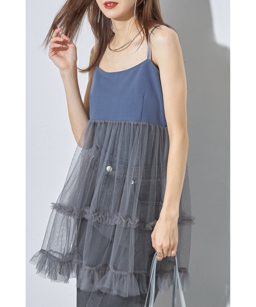 &. NOSTALGIA(アンドドットノスタルジア)の「【ZOZO限定】チュール切替チュニック(Tシャツ/カットソー・レディース・ホワイト/ブラック/グレー・M)」の19枚目の写真