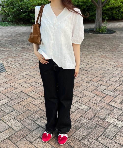 GIUNON(ジウノン)の「frill collar cotton blouse / フリルカラーコットンブラウス(シャツ/ブラウス・レディース・ホワイト・FREE)」の13枚目の写真