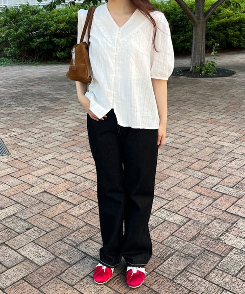 GIUNON(ジウノン)の「frill collar cotton blouse / フリルカラーコットンブラウス(シャツ/ブラウス・レディース・ホワイト・FREE)」の12枚目の写真