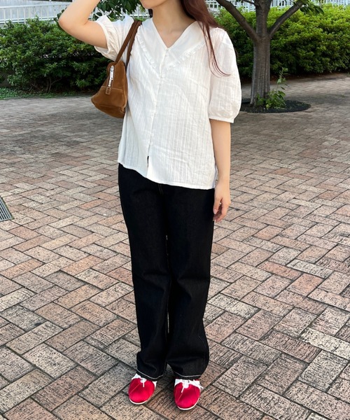 GIUNON(ジウノン)の「frill collar cotton blouse / フリルカラーコットンブラウス(シャツ/ブラウス・レディース・ホワイト・FREE)」の11枚目の写真