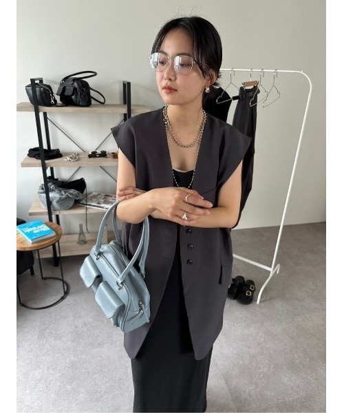 HANNE（アン）の「２ポケットフェイクレザーショルダーバッグ（ショルダーバッグ・レディース・ブルー/ブラック・FREE）」の11枚目の写真