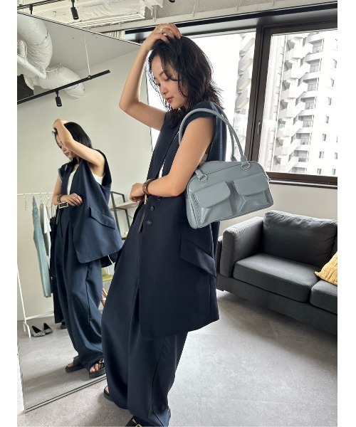 HANNE（アン）の「２ポケットフェイクレザーショルダーバッグ（ショルダーバッグ・レディース・ブルー/ブラック・FREE）」の18枚目の写真