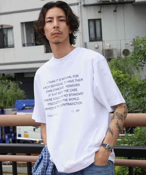 FFEIN(フェイン)の「【FFEIN(フェイン)】メッセージPT TEE / Tシャツ クルーネック 半袖 プリント メッセージロゴ(Tシャツ/カットソー・メンズ・ブルー/ブラック/ネイビー/ホワイト/チャコール/ライトブルー/レモンイエロー/その他1・SMALL/MEDIUM/LARGE)」の8枚目の写真