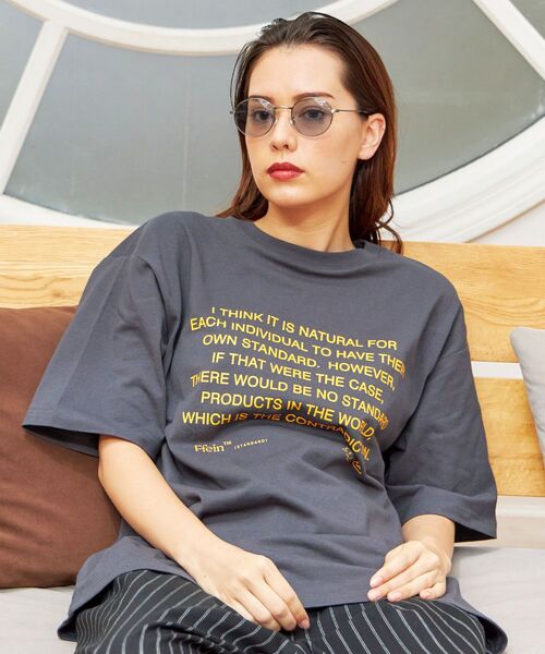 FFEIN（フェイン）の「FFEIN(フェイン) メッセージPT TEE（Tシャツ/カットソー・メンズ・ブルー/ブラック/ネイビー/ホワイト/チャコール・SMALL/MEDIUM/LARGE）」の3枚目の写真