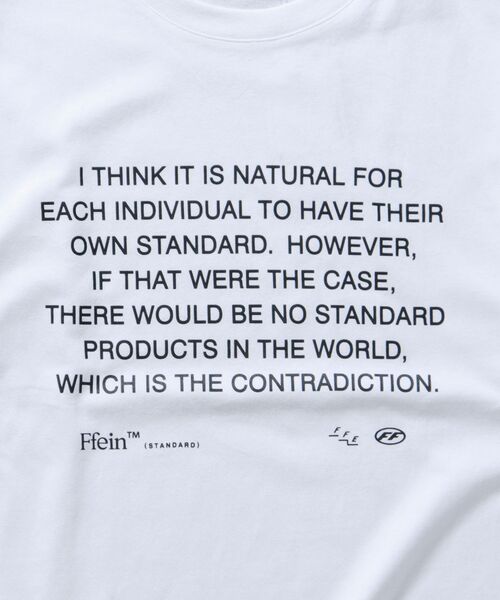 FFEIN（フェイン）の「FFEIN(フェイン) メッセージPT TEE（Tシャツ/カットソー・メンズ・ブルー/ブラック/ネイビー/ホワイト/チャコール・SMALL/MEDIUM/LARGE）」の10枚目の写真