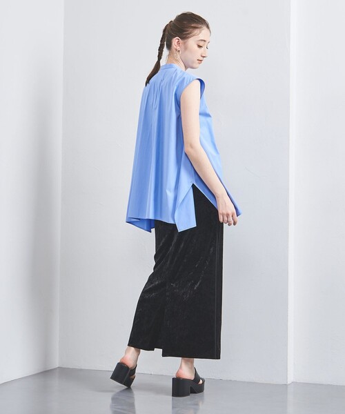 UNITED ARROWS（ユナイテッドアローズ）の「タックフレア ノースリーブ ブラウス（シャツ/ブラウス・レディース・その他7/ライトブルー/ホワイト・FREE）」の8枚目の写真