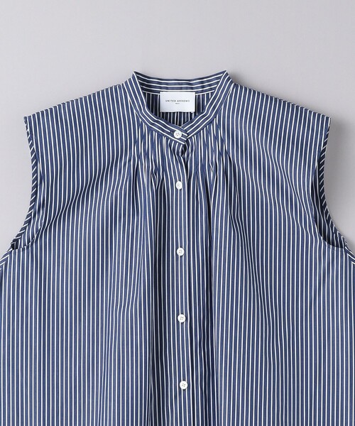 UNITED ARROWS（ユナイテッドアローズ）の「タックフレア ノースリーブ ブラウス（シャツ/ブラウス・レディース・その他7/ライトブルー/ホワイト・FREE）」の10枚目の写真