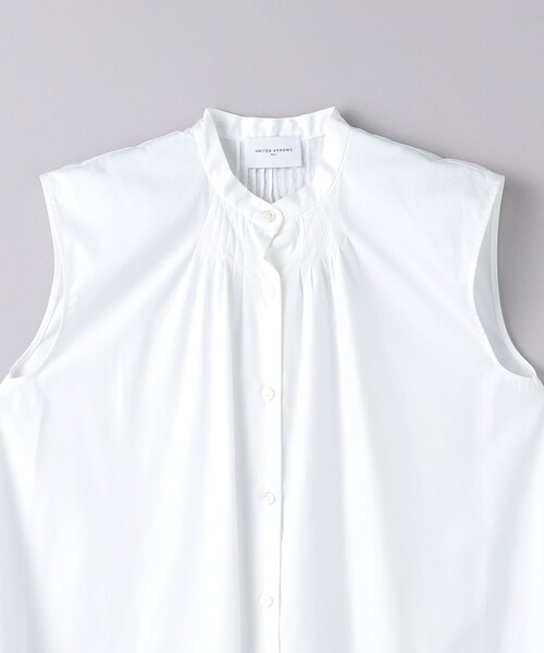 UNITED ARROWS（ユナイテッドアローズ）の「タックフレア ノースリーブ ブラウス（シャツ/ブラウス・レディース・その他7/ライトブルー/ホワイト・FREE）」の18枚目の写真