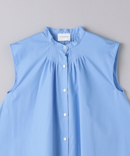 UNITED ARROWS（ユナイテッドアローズ）の「タックフレア ノースリーブ ブラウス（シャツ/ブラウス・レディース・その他7/ライトブルー/ホワイト・FREE）」の22枚目の写真