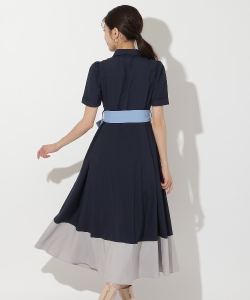 And Couture　アンドクチュール　ロングシャツジャケット　ワンピース セール】配色シャツワンピース（ワンピース）｜AND COUTURE