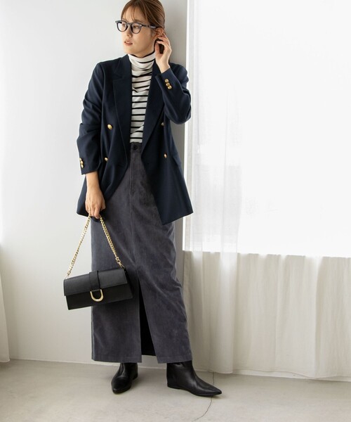 NOLLEY’S Sophi(ノーリーズソフィ)の「ウォッシャブルベルベットロングタイトスカート(スカート・レディース・アイボリー/グレー・38/36)」の15枚目の写真