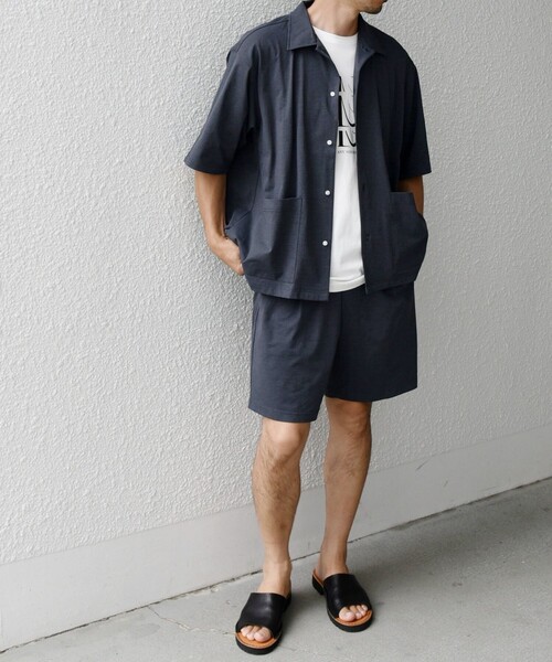 SHIPS any（シップス エニィ）の「【WEB限定】SHIPS any: サイドポケット リラックス オープンカラー シャツ（セットアップ対応）◇（シャツ/ブラウス・メンズ・ダークグレー/ライトグレー/ブラック/ライトブルー・SMALL/X-LARGE/LARGE/MEDIUM）」の11枚目の写真