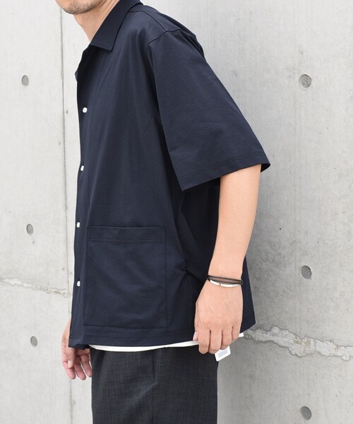 SHIPS any（シップス エニィ）の「【WEB限定】SHIPS any: サイドポケット リラックス オープンカラー シャツ（セットアップ対応）◇（シャツ/ブラウス・メンズ・ダークグレー/ライトグレー/ブラック/ライトブルー・SMALL/X-LARGE/LARGE/MEDIUM）」の18枚目の写真