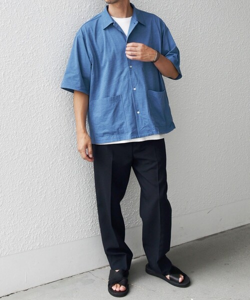 SHIPS any（シップス エニィ）の「【WEB限定】SHIPS any: サイドポケット リラックス オープンカラー シャツ（セットアップ対応）◇（シャツ/ブラウス・メンズ・ダークグレー/ライトグレー/ブラック/ライトブルー・SMALL/X-LARGE/LARGE/MEDIUM）」の20枚目の写真