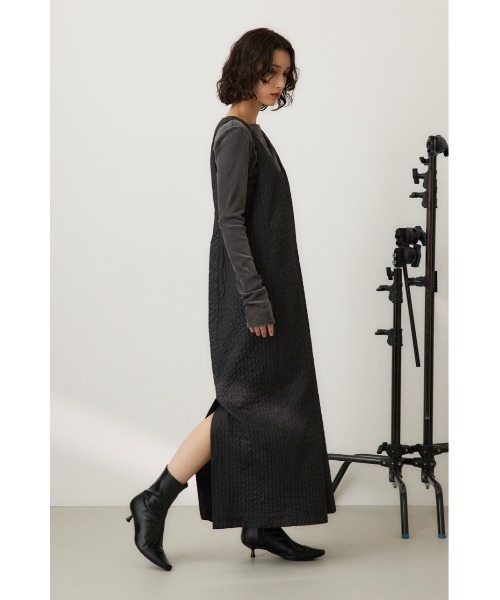 crie conforto（クリーコンフォルト）の「フォルムジャンスカ（ジャンパースカート・レディース・カーキ/ブラック・FREE）」の4枚目の写真