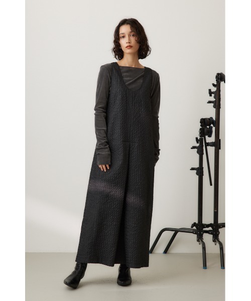 crie conforto（クリーコンフォルト）の「フォルムジャンスカ（ジャンパースカート・レディース・カーキ/ブラック・FREE）」の5枚目の写真