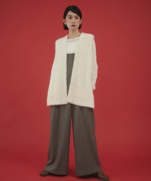 hunch（ハンチ）の「【WEB限定/別注】シャギーニット ベスト（ベスト・レディース・ダークグレー/モカ/オフホワイト・FREE）」の5枚目の写真