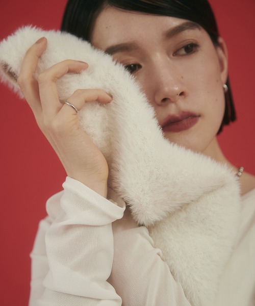 hunch（ハンチ）の「【WEB限定/別注】シャギーニット ベスト（ベスト・レディース・ダークグレー/モカ/オフホワイト・FREE）」の9枚目の写真