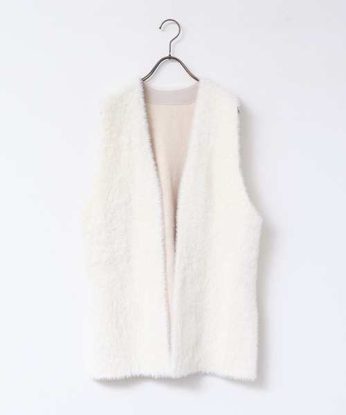 hunch（ハンチ）の「【WEB限定/別注】シャギーニット ベスト（ベスト・レディース・ダークグレー/モカ/オフホワイト・FREE）」の11枚目の写真