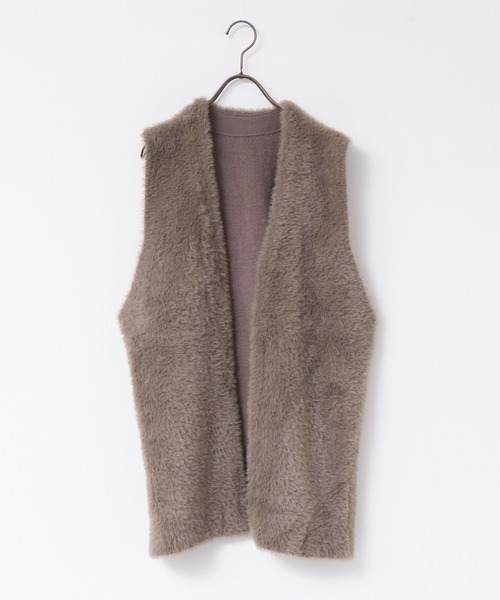 hunch（ハンチ）の「【WEB限定/別注】シャギーニット ベスト（ベスト・レディース・ダークグレー/モカ/オフホワイト・FREE）」の12枚目の写真