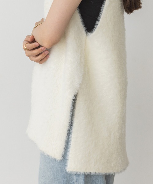 hunch（ハンチ）の「【WEB限定/別注】シャギーニット ベスト（ベスト・レディース・ダークグレー/モカ/オフホワイト・FREE）」の20枚目の写真