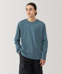 紳士 天竺編みクルーネック長袖Tシャツ