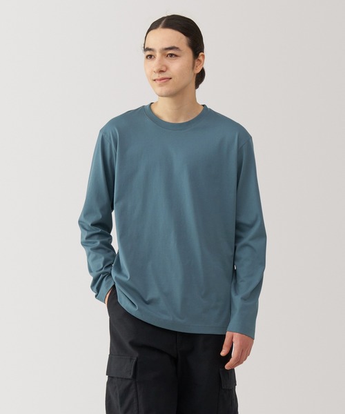 無印良品(ムジルシリョウヒン)の「紳士 天竺編みクルーネック長袖Tシャツ(Tシャツ/カットソー・メンズ・ダークグリーン/ブルー系/ブラック/ホワイト/バーガンディー/ダークネイビー・XL/L/M/S)」の5枚目の写真